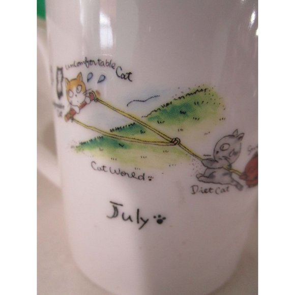 Akemi Takagi Fourteen Cats Cartoon Cat World Small Mug Japan EUC - Picture 8 of 16